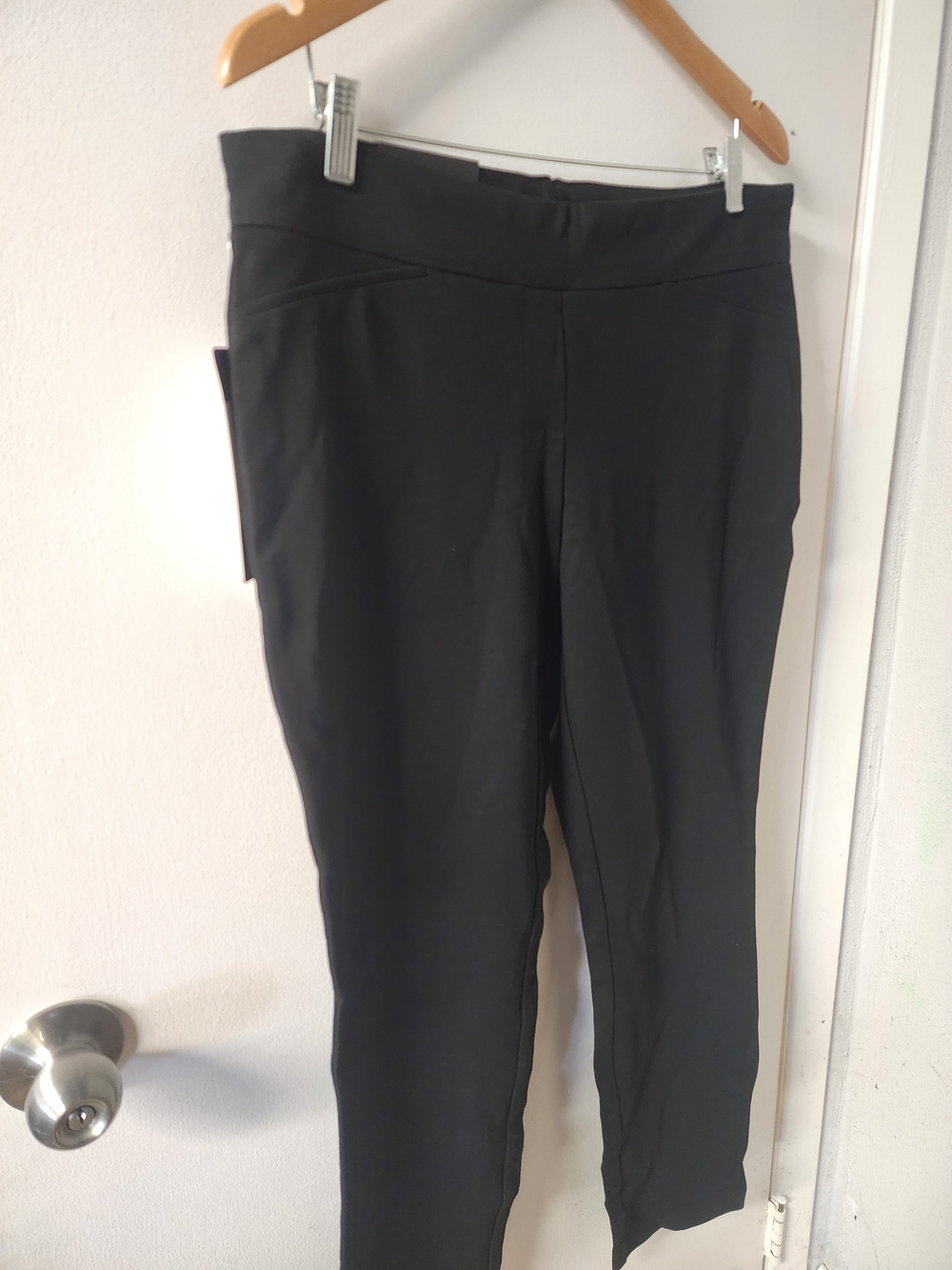 Dalia Black Skinny Ponte Ankle Pants
